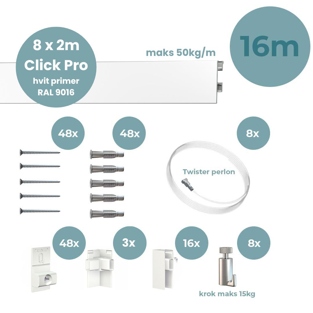 Artiteq Click Rail Pro 2 mtr fordelspakker