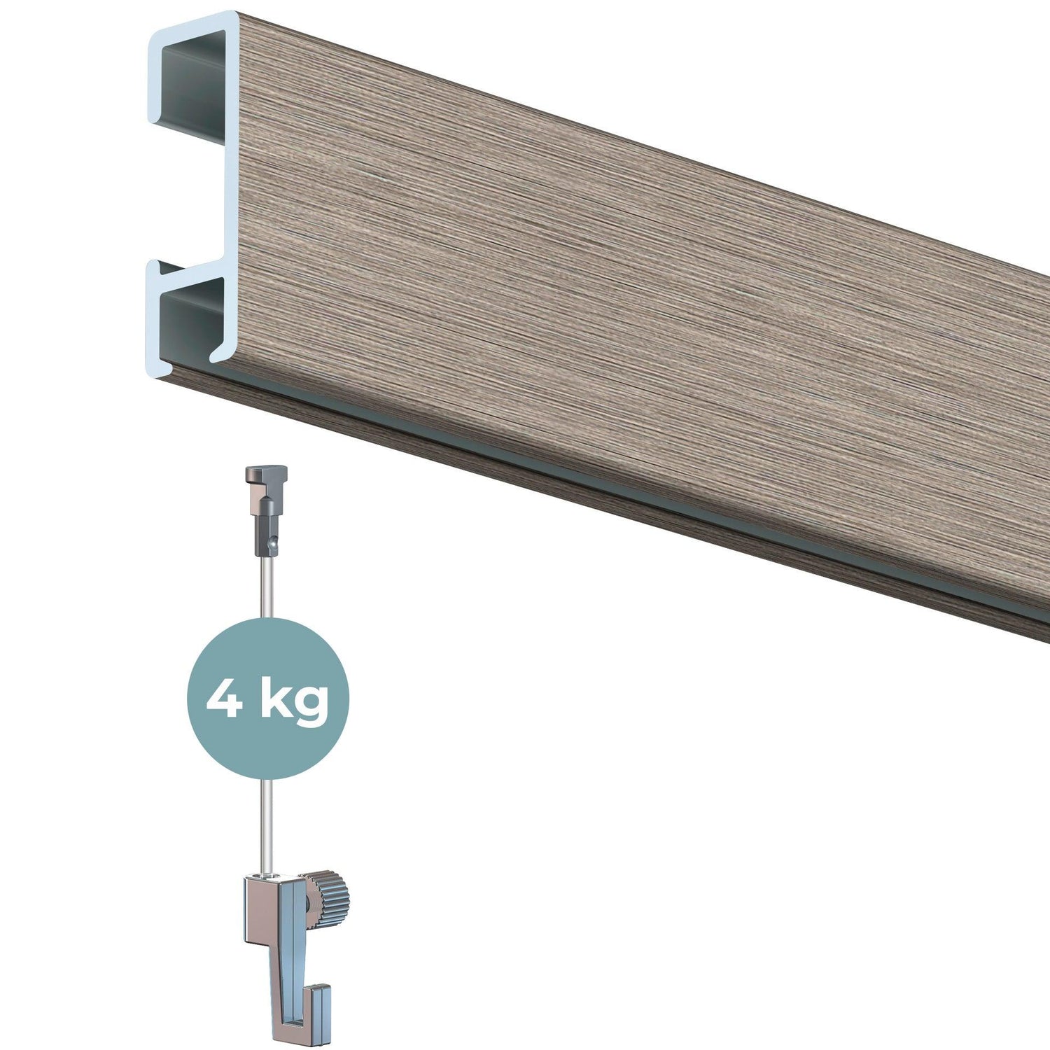 Click Rail 200 cm - En diskré opphengsskinne: mestselgende produkt alt-i-ett sett - Bildeopphengssystem