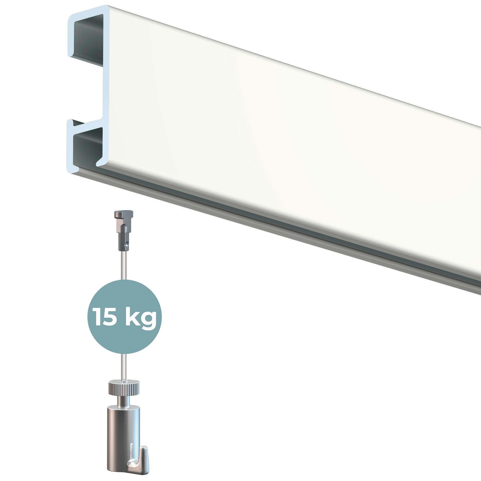 Click Rail 200 cm - En diskré opphengsskinne: mestselgende produkt alt-i-ett sett - Bildeopphengssystem