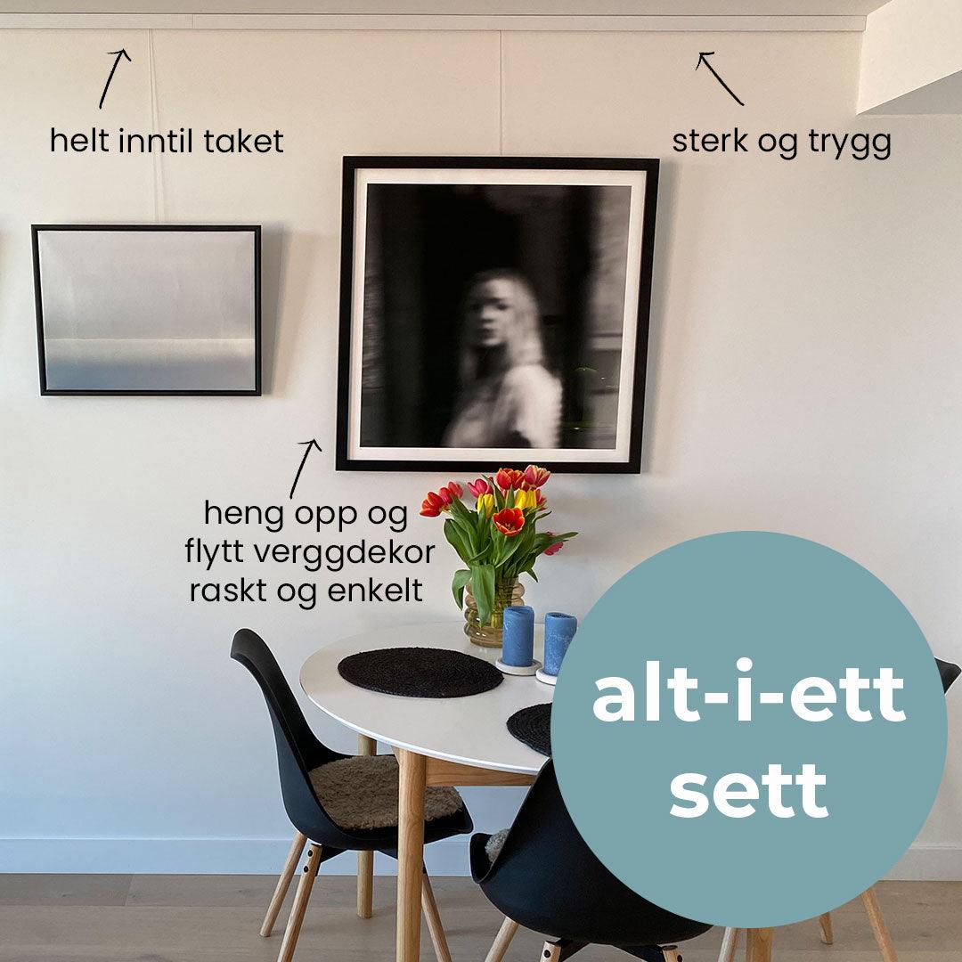 Click Rail Pro 200 cm - Oppheng av tyngre kunstverk alt-i-ett sett - Bildeopphengssystem