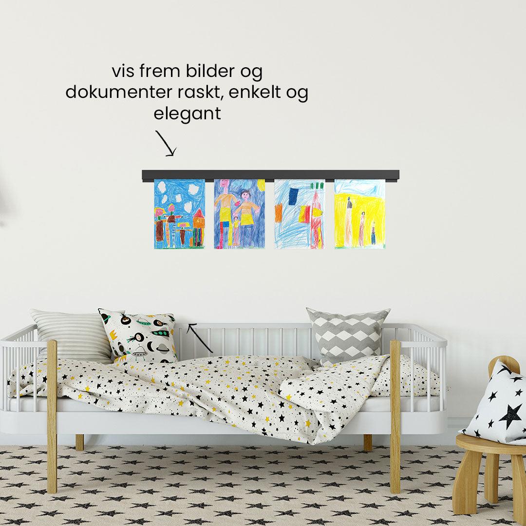 Info Rail by Artiteq - Perfekt for å holde orden på handlelister, tegninger, dokumenter kort, ukeplaner, oppskrifter m.m. - Bildeopphengssystem