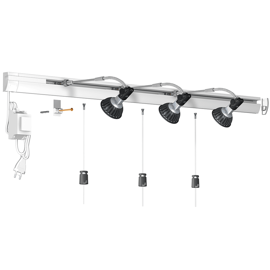 Combi Rail Pro Light by Artiteq - Opphengssystem kombinert med belysning - Bildeopphengssystem