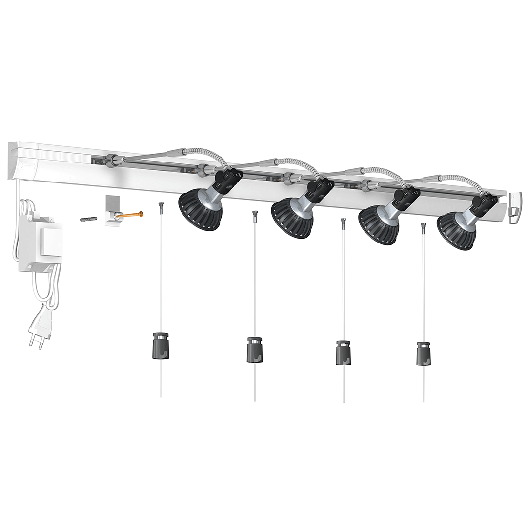 Combi Rail Pro Light by Artiteq - Opphengssystem kombinert med belysning - Bildeopphengssystem