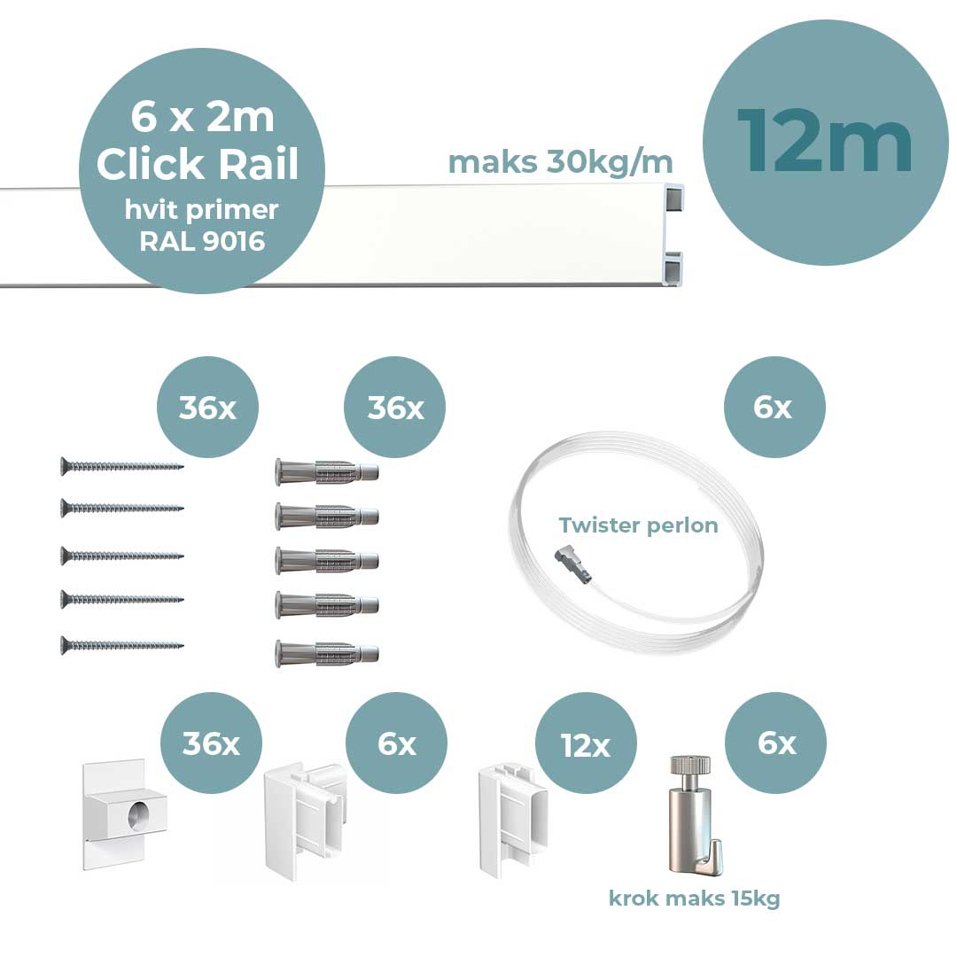 Artiteq Click Rail 2 mtr fordelspakker