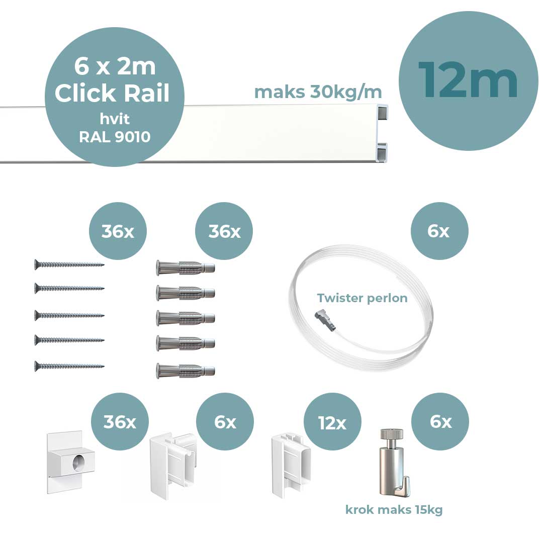 Artiteq Click Rail 2 mtr fordelspakker