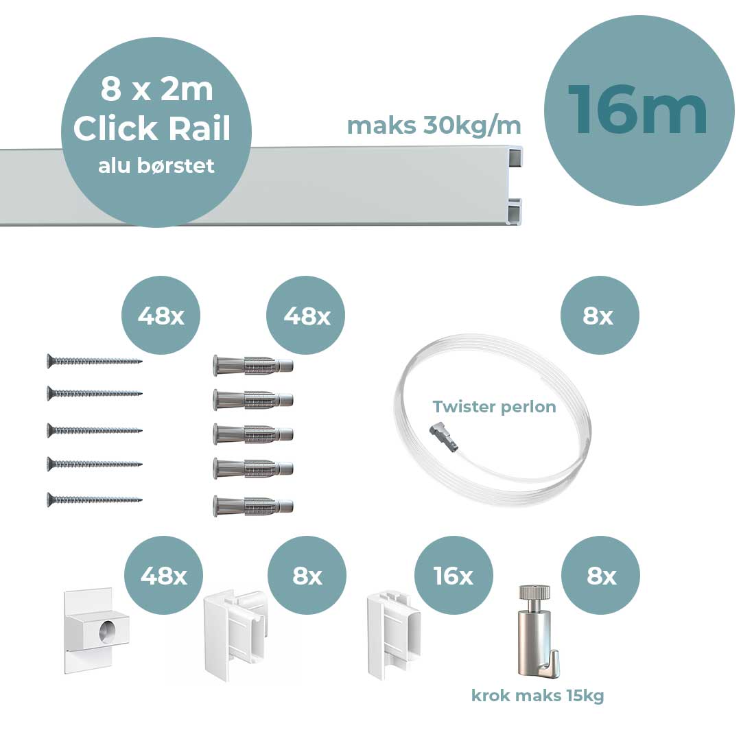 Artiteq Click Rail 2 mtr fordelspakker