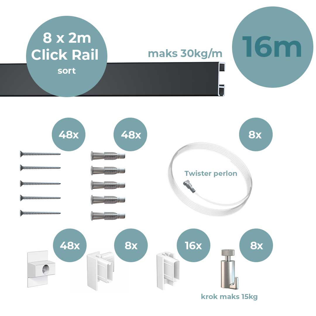 Artiteq Click Rail 2 mtr fordelspakker