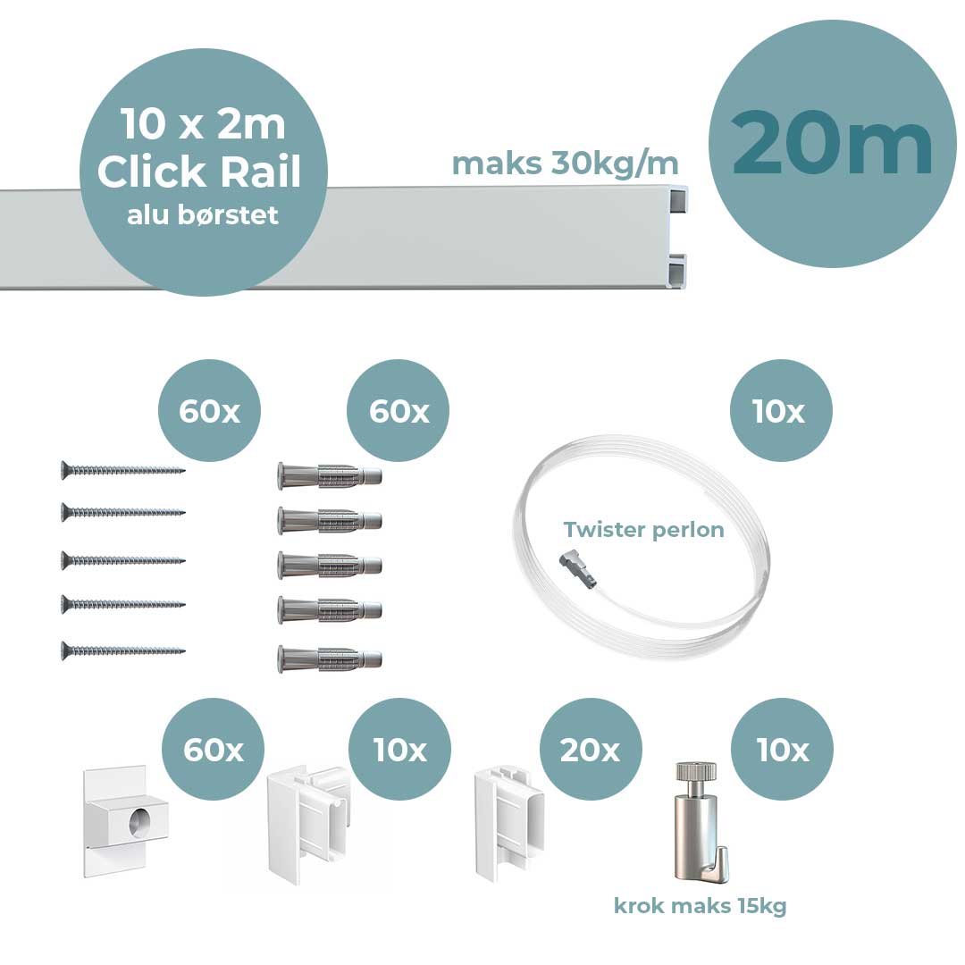 Artiteq Click Rail 2 mtr fordelspakker