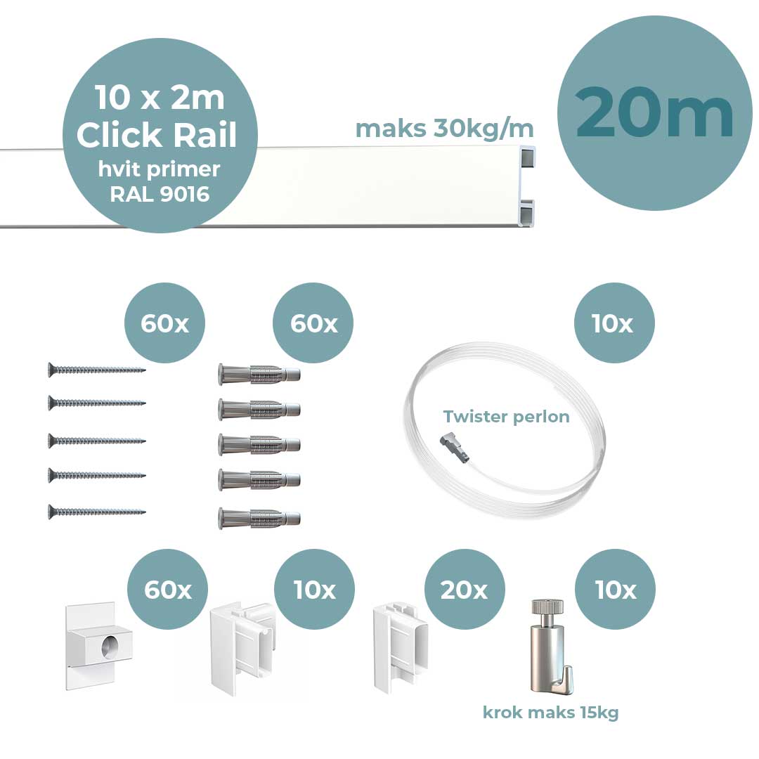 Artiteq Click Rail 2 mtr fordelspakker
