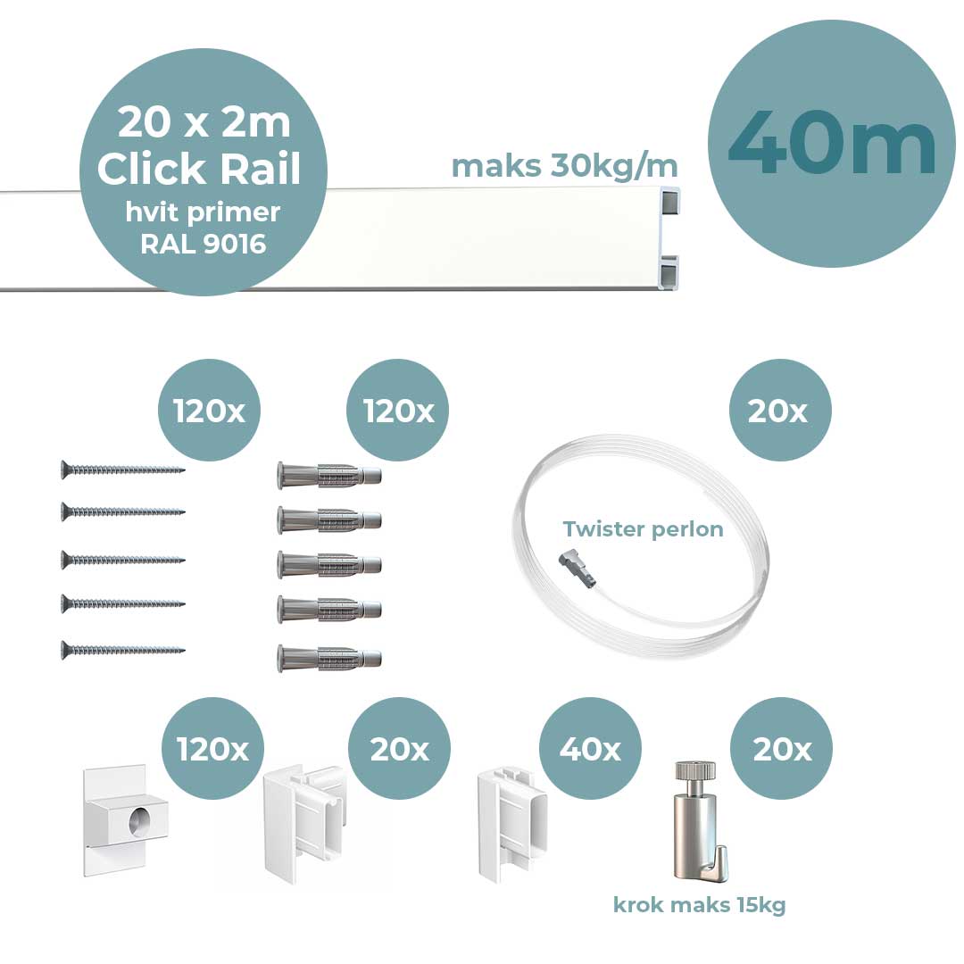 Artiteq Click Rail 2 mtr fordelspakker