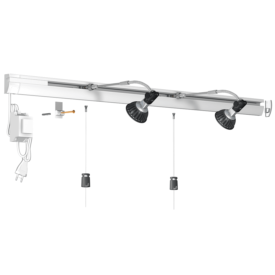 Artiteq Combi Rail Pro Light - Opphengssystem kombinert med belysning - Bildeopphengssystem