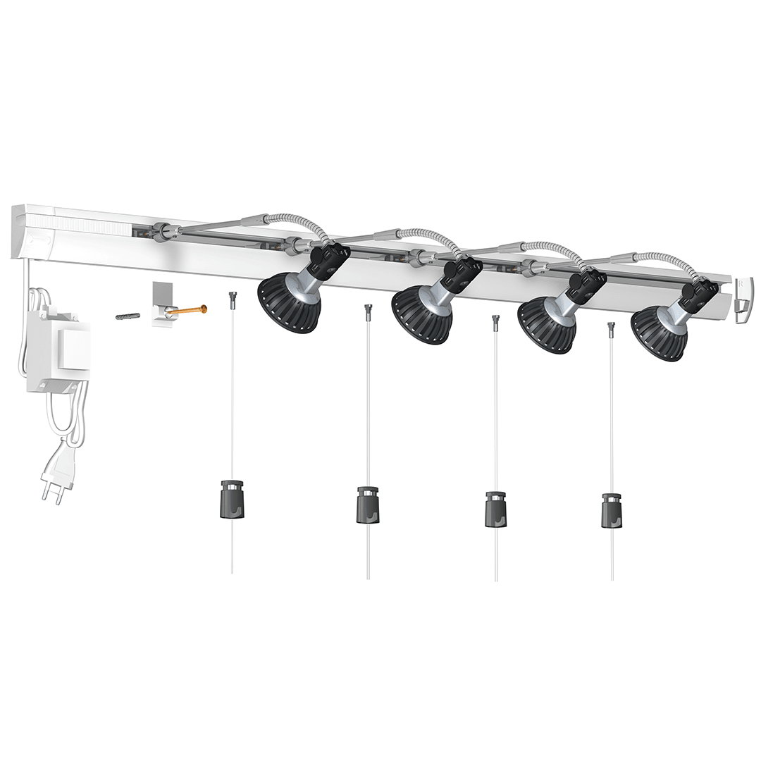Artiteq Combi Rail Pro Light - Opphengssystem kombinert med belysning - Bildeopphengssystem