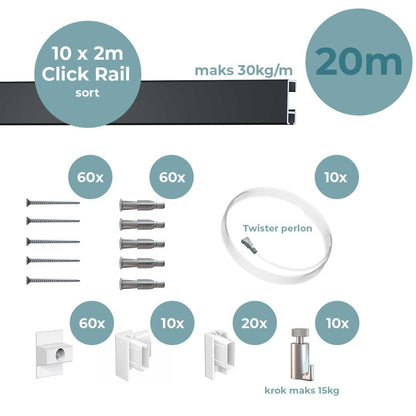 Artiteq Click Rail 2 mtr fordelspakker